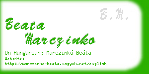 beata marczinko business card